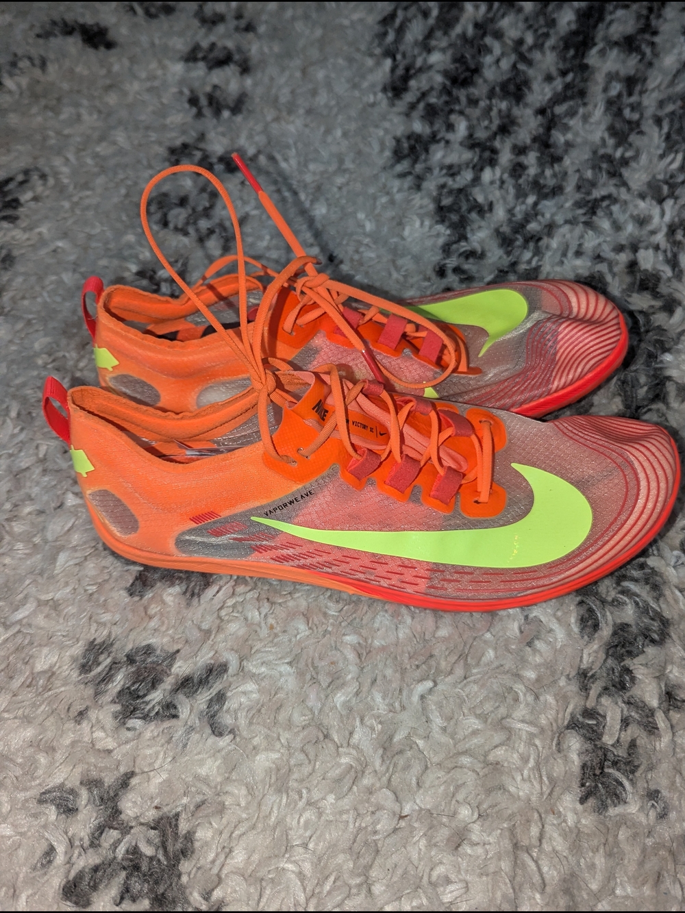 Nike VaporFly Neon Orange Racing Shoes with Volt Swoosh